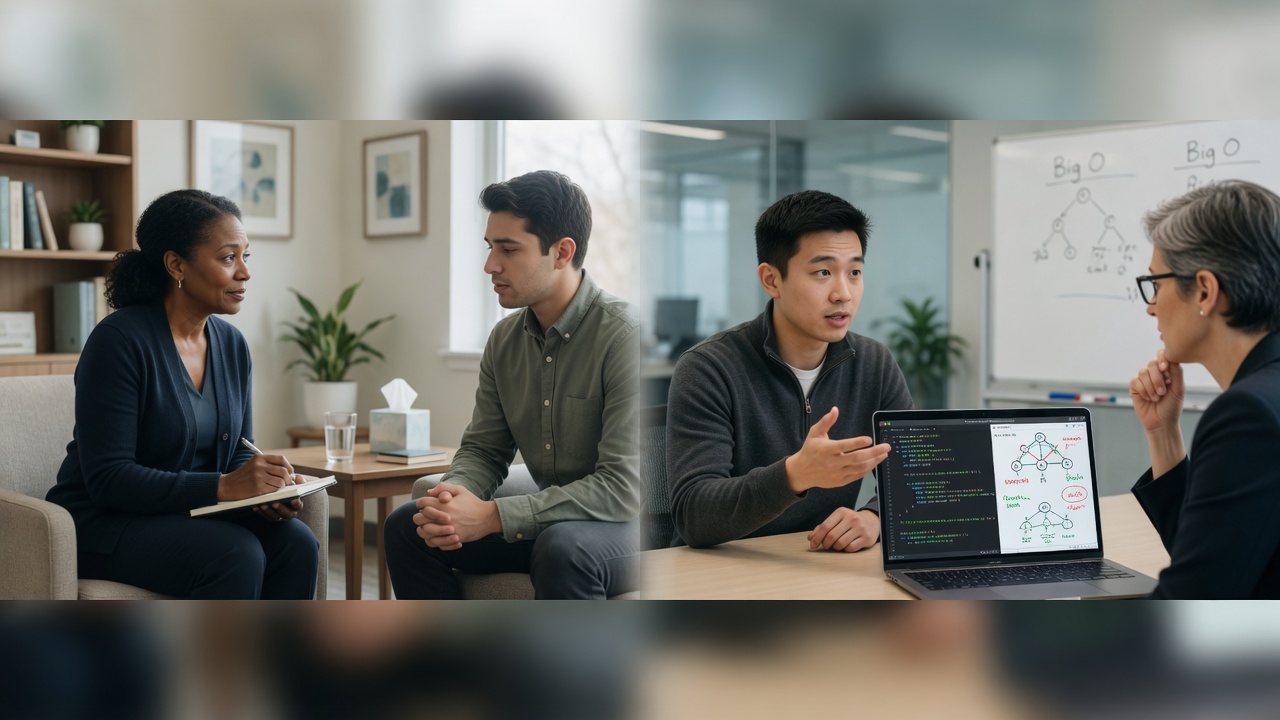 Editorial photograph related to How Mental Health Interviews Are Like Coding Interviews: How Mental Health Interviews Are Like Coding Interviews